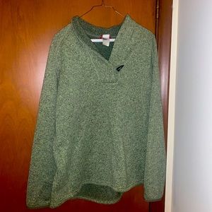 The north face green cowl sweater with button clasp size XL